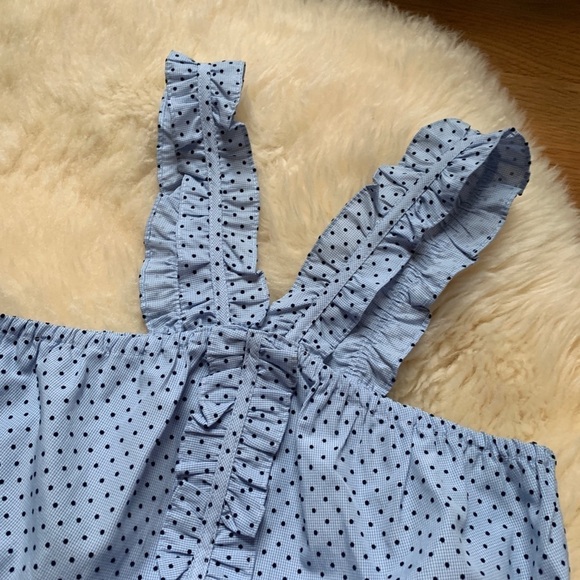 NWOT Waverly Grey Ruffle Dotted Tank Top Blouse - Picture 4 of 7